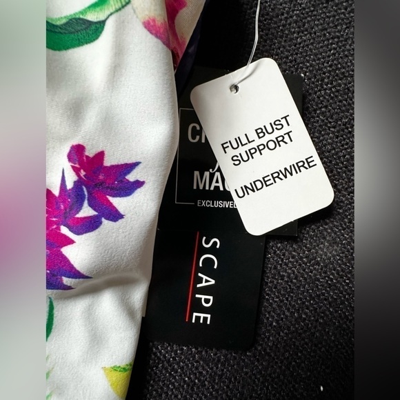 Island Escape Tankini Swimsuit Top Underwire Removable Pads Floral 8 Full Bust - Picture 9 of 13